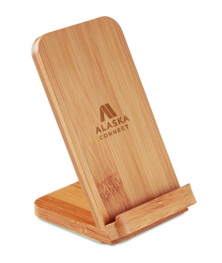 Logotrade promotional item image of: Bamboo wireless charge stand 5W WIRESTAND